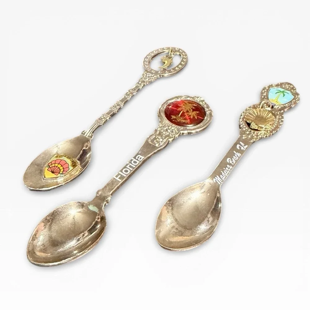 Lot‎ of (3) Antique Florida State Souvenir Spoons